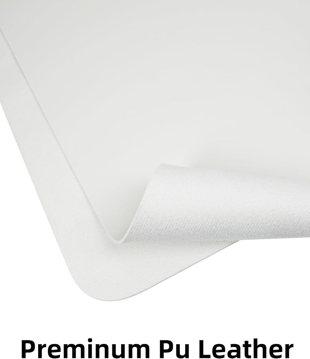 Leather Desk Pad Protector,Mouse Pad,Office Desk Mat, Non-Slip PU Leather Desk Blotter,Large Desk mat,Waterproof Keyboard mat for Office/Home/Decor (White,48" x 17")
