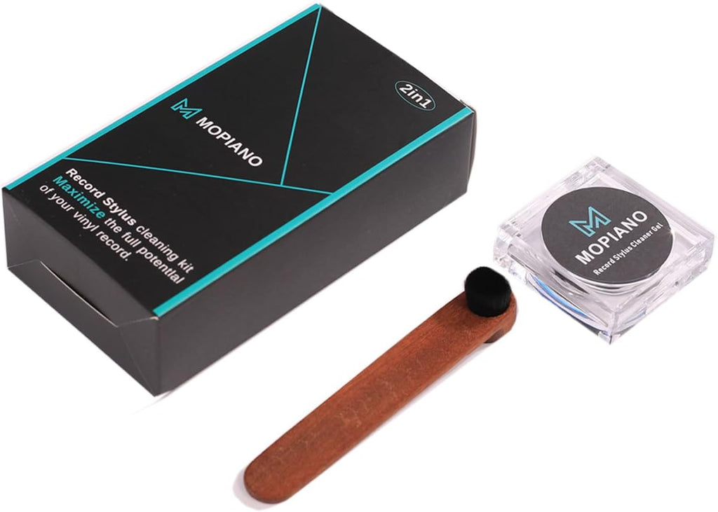 MOPIANO Record Stylus Cleaning Kit | Includes Turntable Cartridge Stylus Cleaner Gel,Anti-Static Stylus Cleaner Brush for Record Player Needles | Vinyl Record Cleaning Kit Accessories