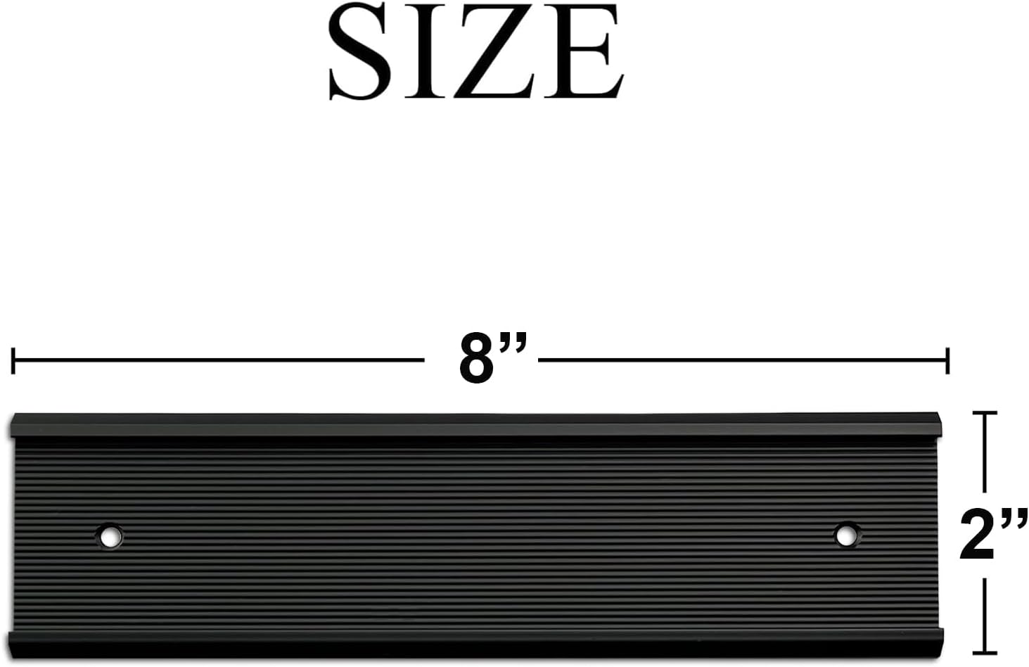10 Pack Aluminum Name Plate Holders for Door or Wall, 2” x 8” Office Wall Mount Name Plate Holder with Textured Design and Double Sided Tape, for Office, Business, Meeting Room (Black)