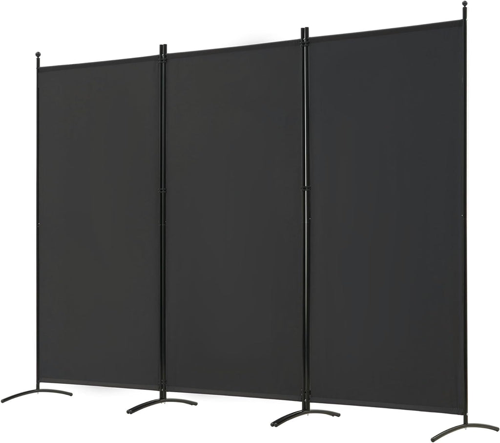 Spurgehom 3 Panel Room Divider Folding Partition Privacy Screens, Freestanding Fabric Room Panel Portable Room Partition Wall Dividers for Home Office Restaurant, 102" W X 71" H (Black)