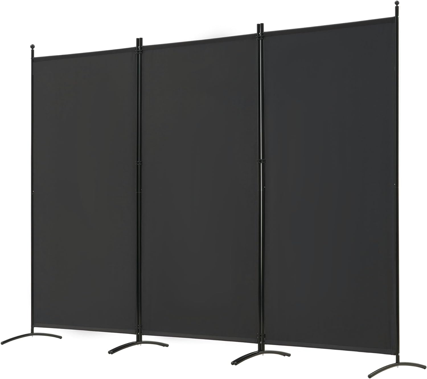 Spurgehom 3 Panel Room Divider Folding Partition Privacy Screens, Freestanding Fabric Room Panel Portable Room Partition Wall Dividers for Home Office Restaurant, 102" W X 71" H (Black)