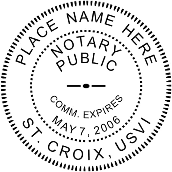 U.S. Virgin Islands Round Notary Stamp | Official State Notary Stamp | Official Seals | Meets State Specifications (Virgin Islands, Round Stamp)