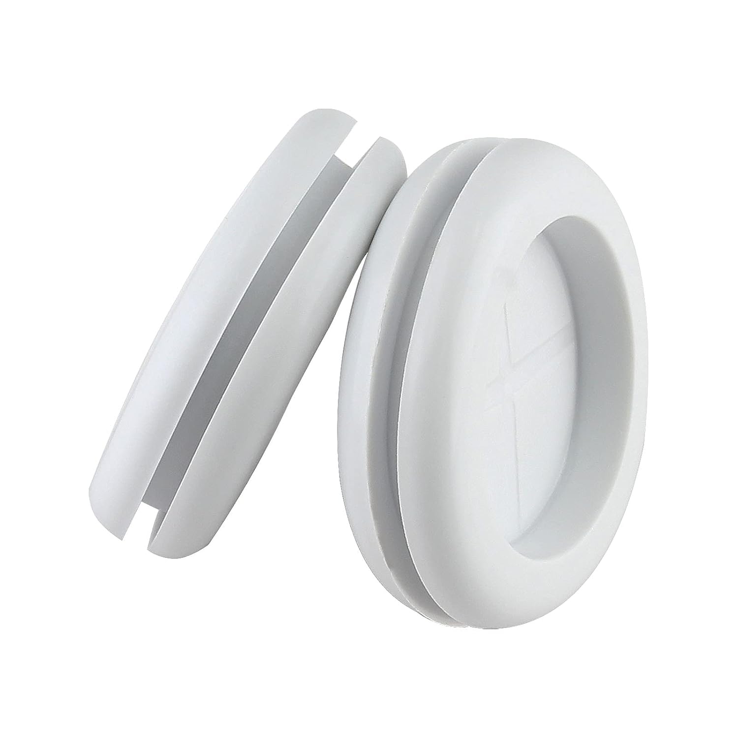 10 Pack 1-3/16" Inside Diameter 1-1/2" Drill Hole Rubber Grommet, Firewall Plug Grommet Rubber Grommets Wire Protection, Double Sided Round (White)