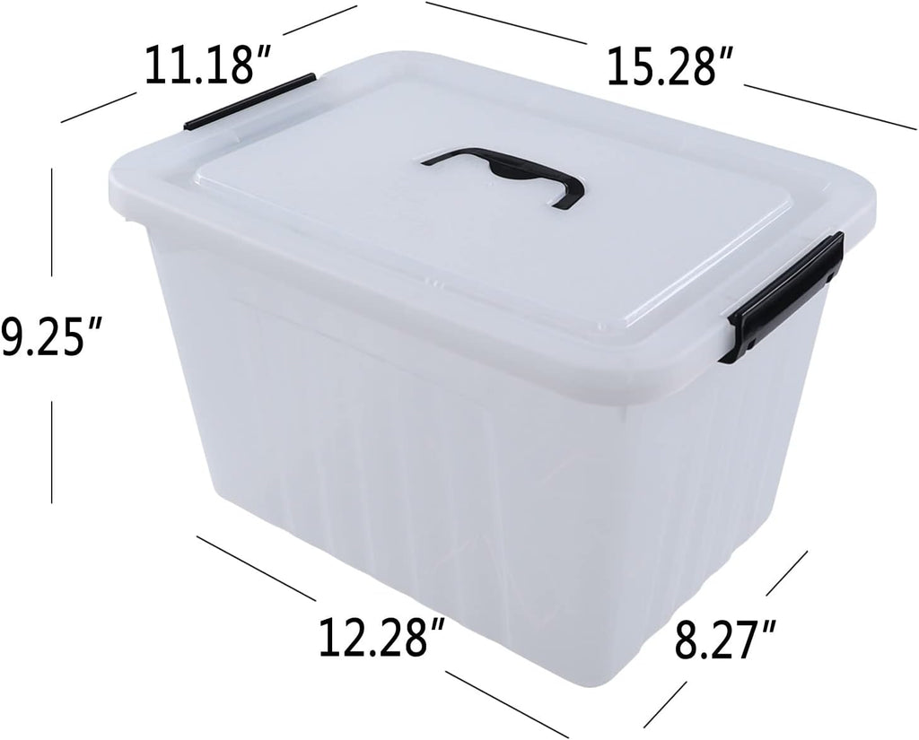 Farmoon 20 Quart Clear Latching Storage Bin with Handle, 4 Packs Plastic Storage Boxes