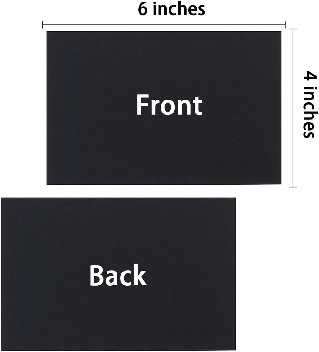 50 Sheets Blank Cardstock Paper 250 GSM Thick Heavy Cards Stock for DIY Art Projects, Card Making, Postcards, Greeting Cards, Birthday Party, Wedding Invitation (Black, 4x6 inches)