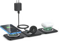 Wireless Charger 3 in 1,RTOPS Magnetic Travel Wireless Charging Station Multiple Devices,GaN 3 in 1 Charging Station,Compatible for iPhone16/15/14/13/Pro/Max,iWatch,AirPods4/3/2/Pro(Adapter Includes)