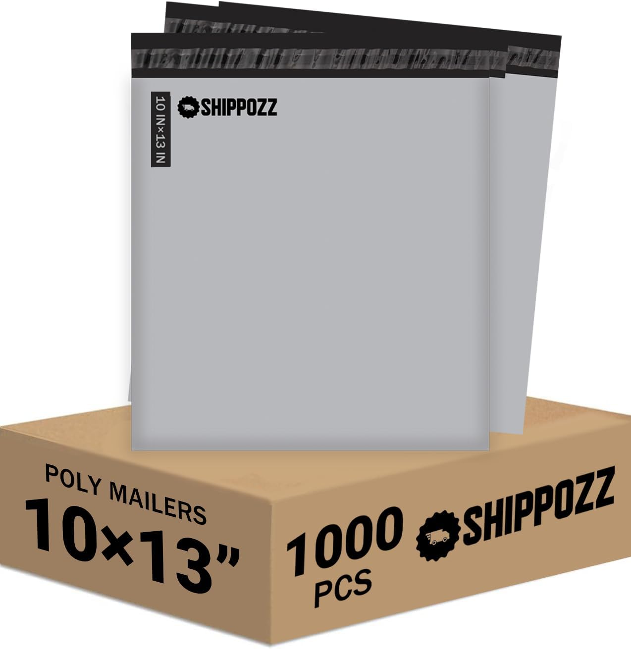 10 x 13 1000pcs Shippozz Poly Mailers – Durable Shipping Envelopes with Strong Adhesive Seal, Waterproof and Tear-Resistant Design – Ideal for Clothing, Books, and Accessories