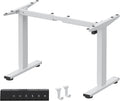 FLEXISPOT Height Adjustable Standing Desk Frame with Memory Controller, Electric Sit Stand Desk Base for Home and Office (White Frame Only)
