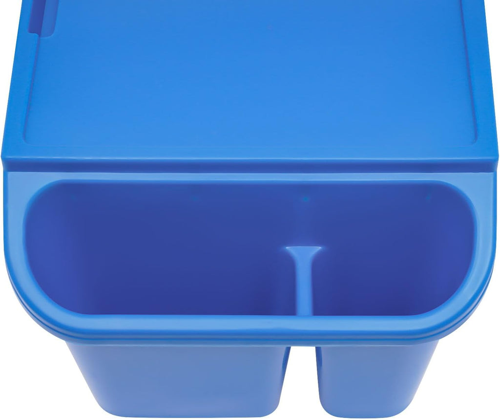 6 Pack Kids Lap Desk Tray with Storage Slots, Portable Lap Desk, Activity Tray, Drawing, Stackable, Writing, Eating, Classroom, 19.69" L x 9.84" W x 7.1" H (Blue)