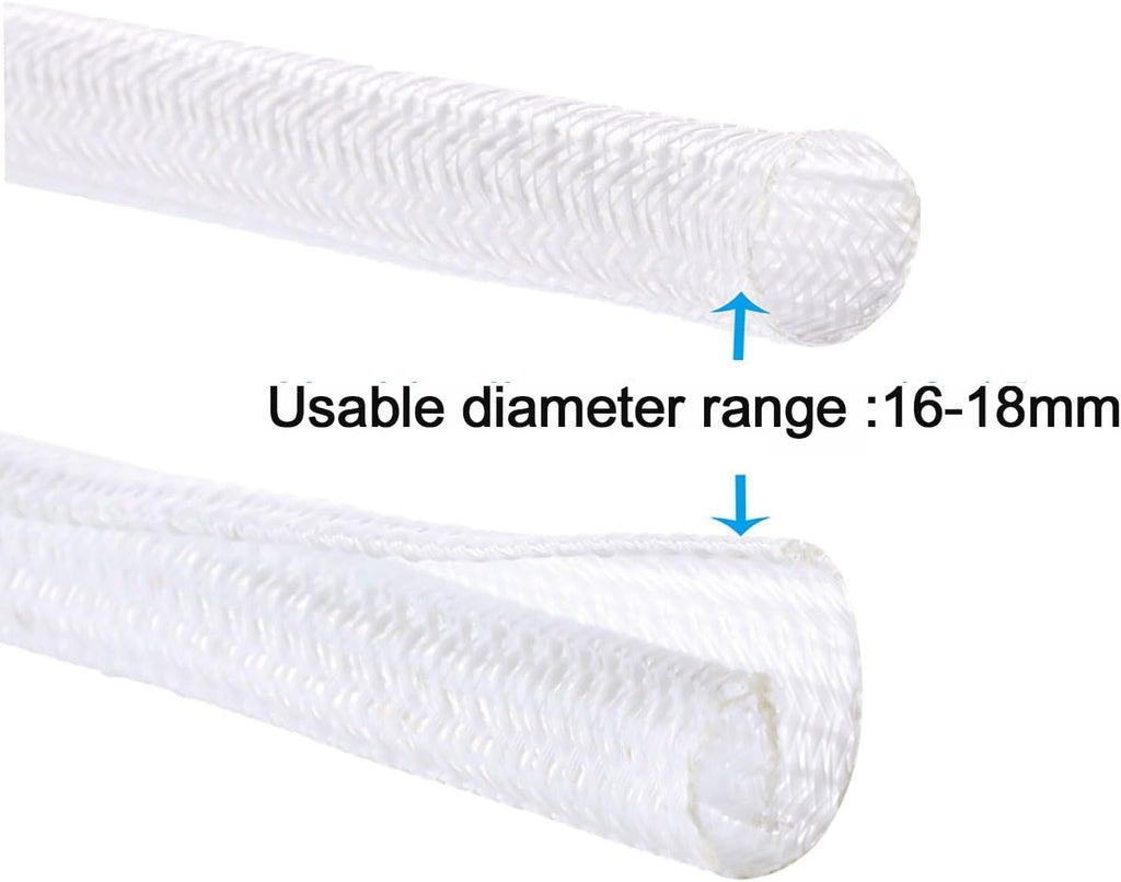 Pet-Proof Cable Sleeve 5/8" x5ft 2-PCS - White Cord Cover to Hide Wires & Protect Dog Cat from Chewing for Desk, Computer, TV - Summer Protection Limited Release