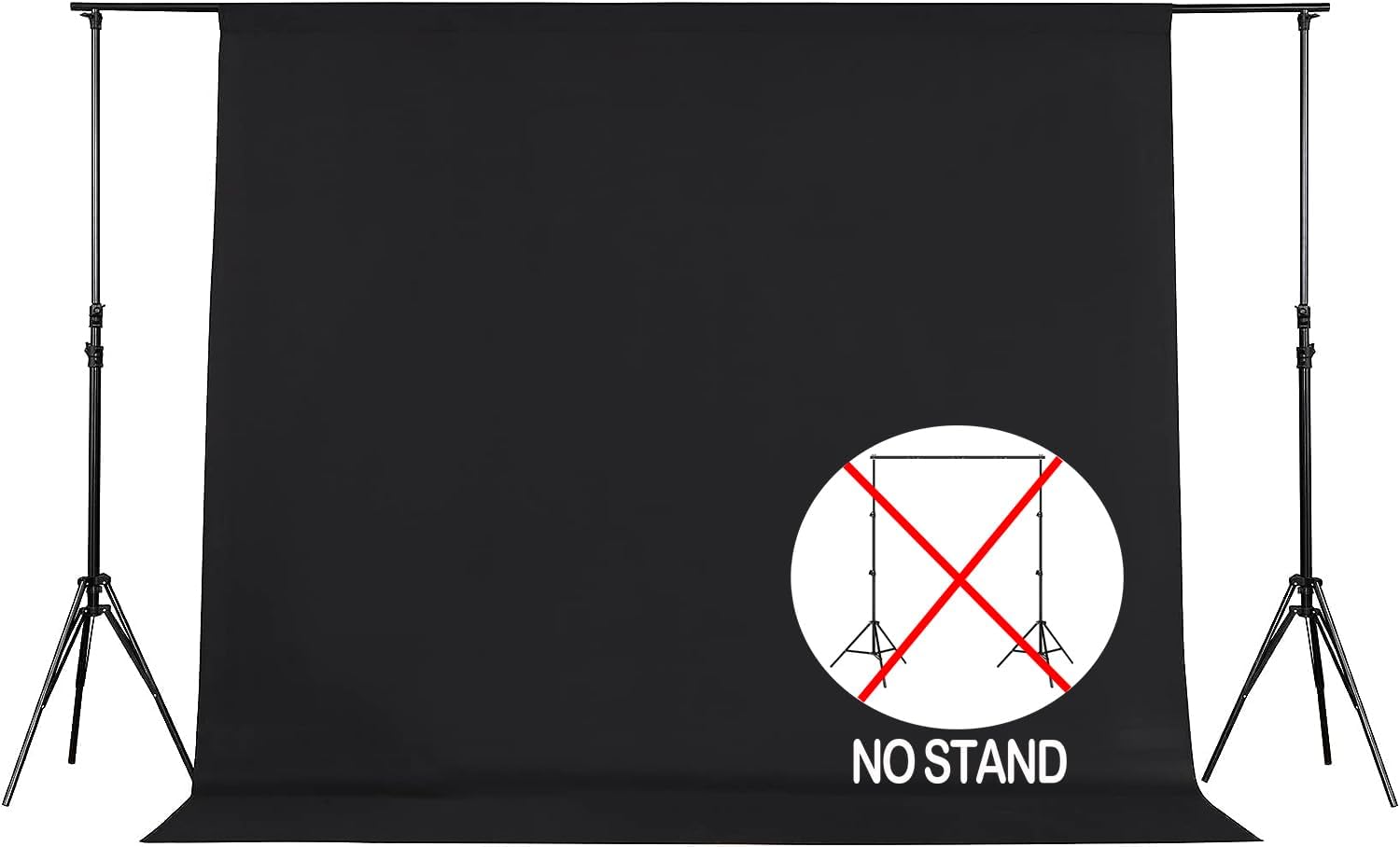 Joccun 8X10FT Black Backdrop Background for Photography,Polyester Backdrop Curtain Background Screen for Photography,Photoshoot,Video Recording,Studio(8X10ft,Black)