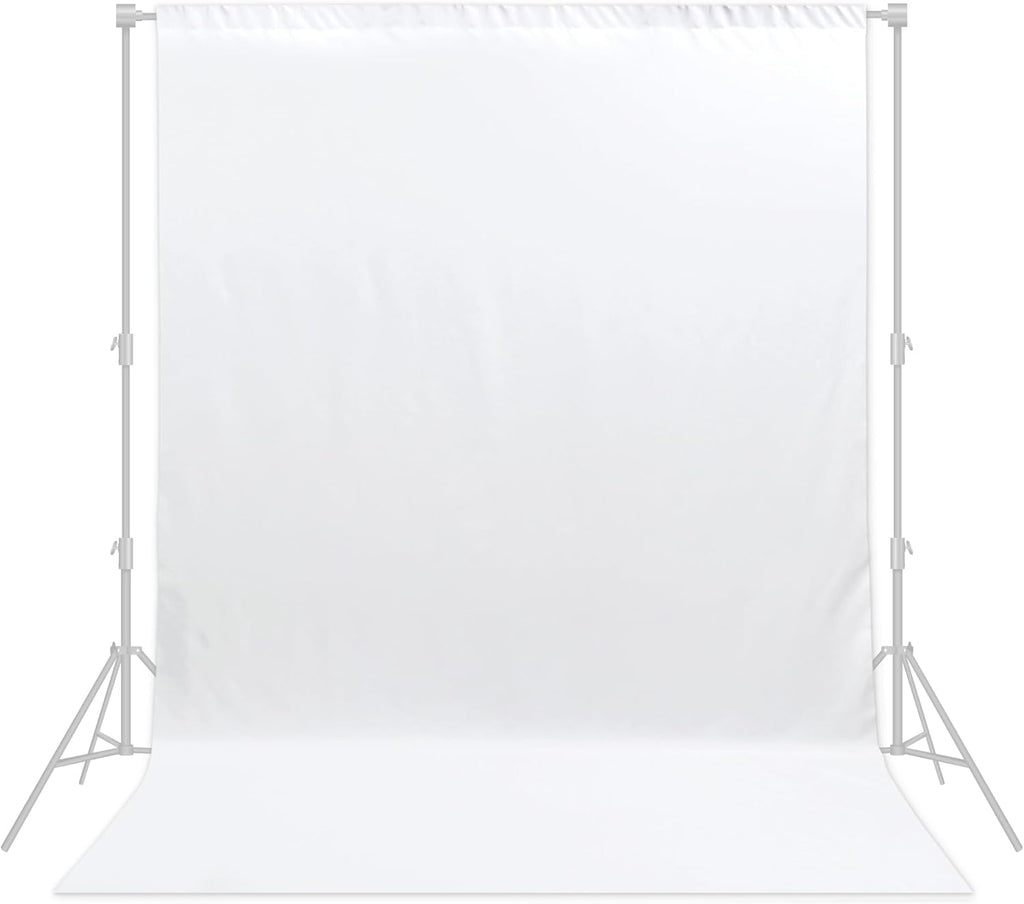 White Backdrop 8x10ft – Professional Photography Backdrop for Photoshoots, Studio & Portraits, Wrinkle-Free, Opaque, Machine Washable Polyester, Non-Fading, Reusable for Photo Background