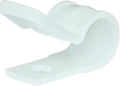 Secure 3/8 Inch Premium R Type Natural Nylon Screw Mount Cable Clamp for Wire Management - 100 Pack