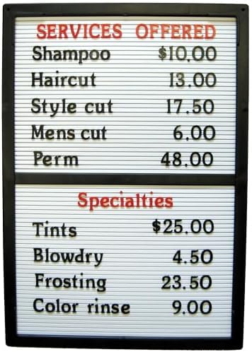 Counter/Wall Message Board Sign with Interchangeable Letters