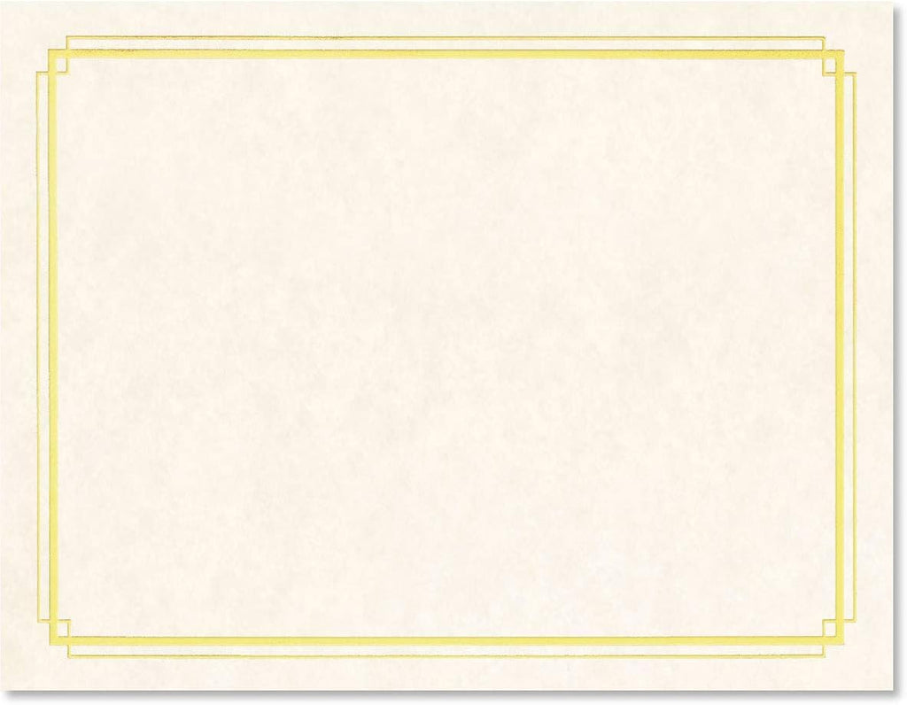 PaperDirect Gold Foil Border Specialty Certificates, 8 1/2 inch x 11 inch, 38lb White Parchment Stock, 50 Count, Certificates and Awards Paper, for School, Work, Diplomas & Award Certificates