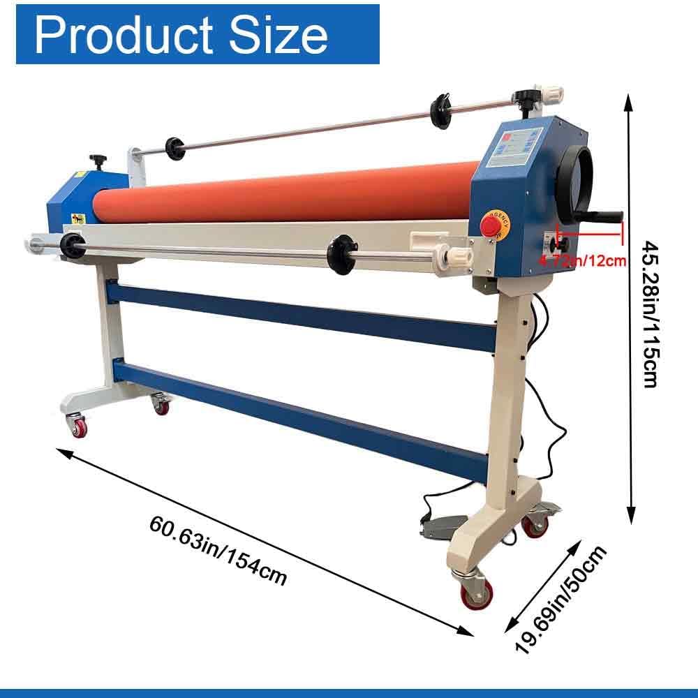 51in(1300mm) 110V Electric/Manual Cold Laminating Machine with Film Release Rod, Adjustable Speed Laminator with Foot Pedal, Soft Rubber Roller, for Cold Mounting Photos