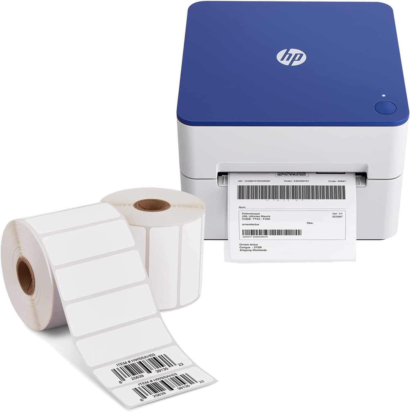 HP Shipping Label Printer, 4x6 Direct Thermal, Compact & Easy-to-use, High-Speed 203 DPI Printer, Barcode Printer + HP 3” x 1” Direct Thermal Shipping Labels, 2 Rolls, 1375 Sheets per Roll