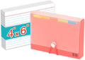 H4D 4x6 Index Card Case with 100 Heavyweight Ruled Index Cards and Dividers, Red