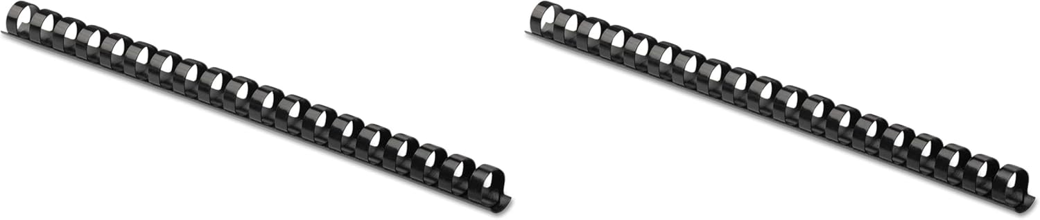 Fellowes Plastic Binding Comb 3/8" Black, 100Pack (Pack of 2)