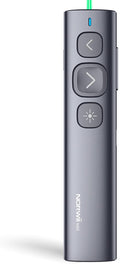 Norwii N95 Presentation Clicker, PowerPoint Clicker for Presentation Remote, Rechargeable Wireless Presenter Pointer, Slide Advancer for PC/Laptop/e-Book (BLE&USB-A&C, Green Light)