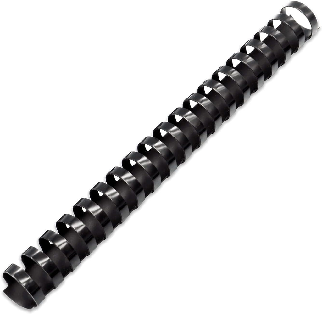 Binditek 10 Pack Plastic Comb Binding Spines, 1 Inch Diameter, 225 Sheet Capacity, Letter Size, Black Binding Comb, for Students and Coworkers