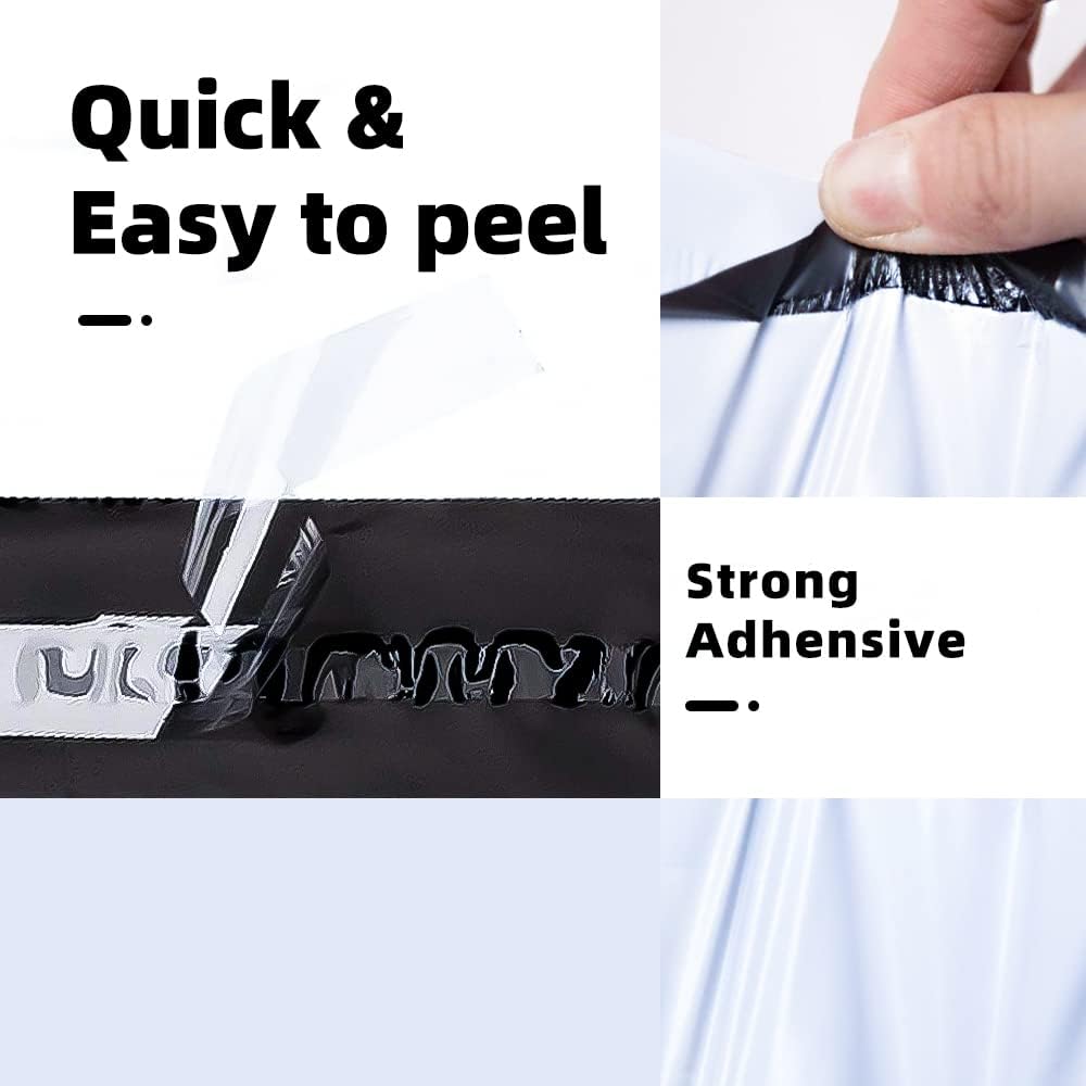 POLYSELLS 200 pcs 12x15.5 Inch White Poly Mailers Shipping Envelopes, Strong Adhesive Sealing, Waterproof, and Tear-resistant Postal Mailing Bags for Clothing, Books, and Accessories