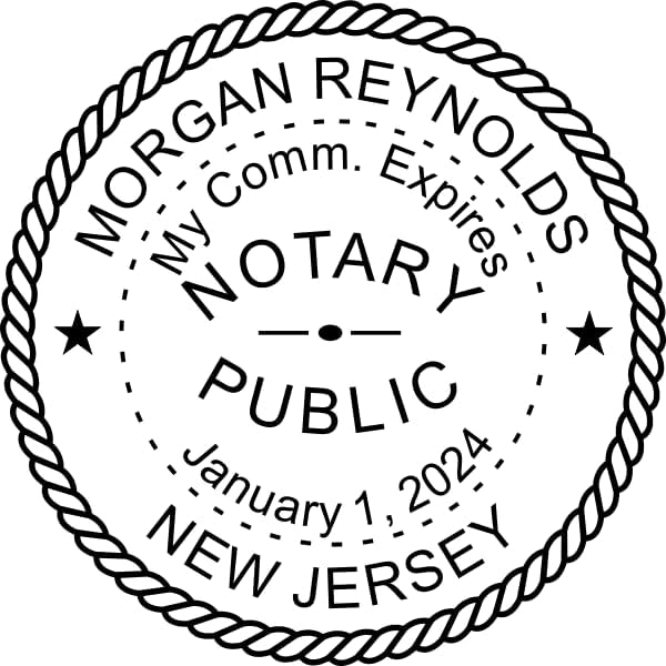 New Jersey Round Notary Stamp | Official State Notary Stamp | Official Seals | Meets State Specifications (New Jersey, Round Stamp)