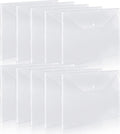 10 Pieces 11x17 inch Tabloid Size Document Folder Organizers with Snap Closure Clear Snap Closure File Folder Folder Poly Oversized Envelope File Folder Closure Plastic Folders for Office School Home