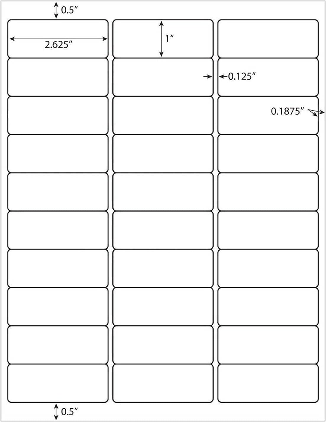Coopaty 1" X 2-5/8" inch Shipping Labels, 30 Up FBA Barcode Address Mailing Label White Blank for Laser Inkjet Printer (1000 Sheets, 30000 Labels)