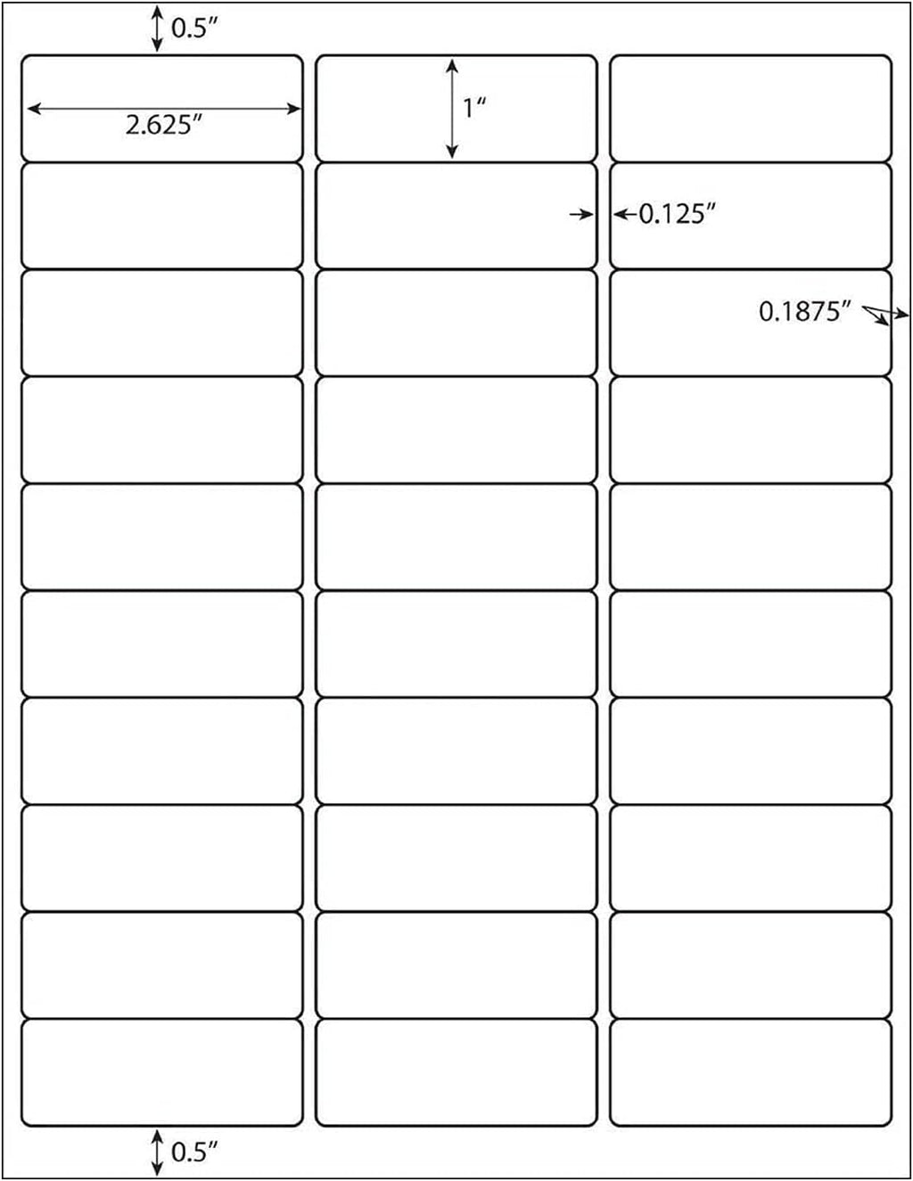 Coopaty 1" X 2-5/8" inch Shipping Labels, 30 Up FBA Barcode Address Mailing Labels White Blank for Laser Inkjet Printer (2000 Sheets, 60000 Labels)