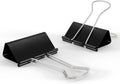 48-Pack 1.25 Inch Binder Clips, Heavy Duty Black Clips Hold 150 Sheets, Rust-Proof with Smooth Edges for Office, Cable, Kitchen Food Organization