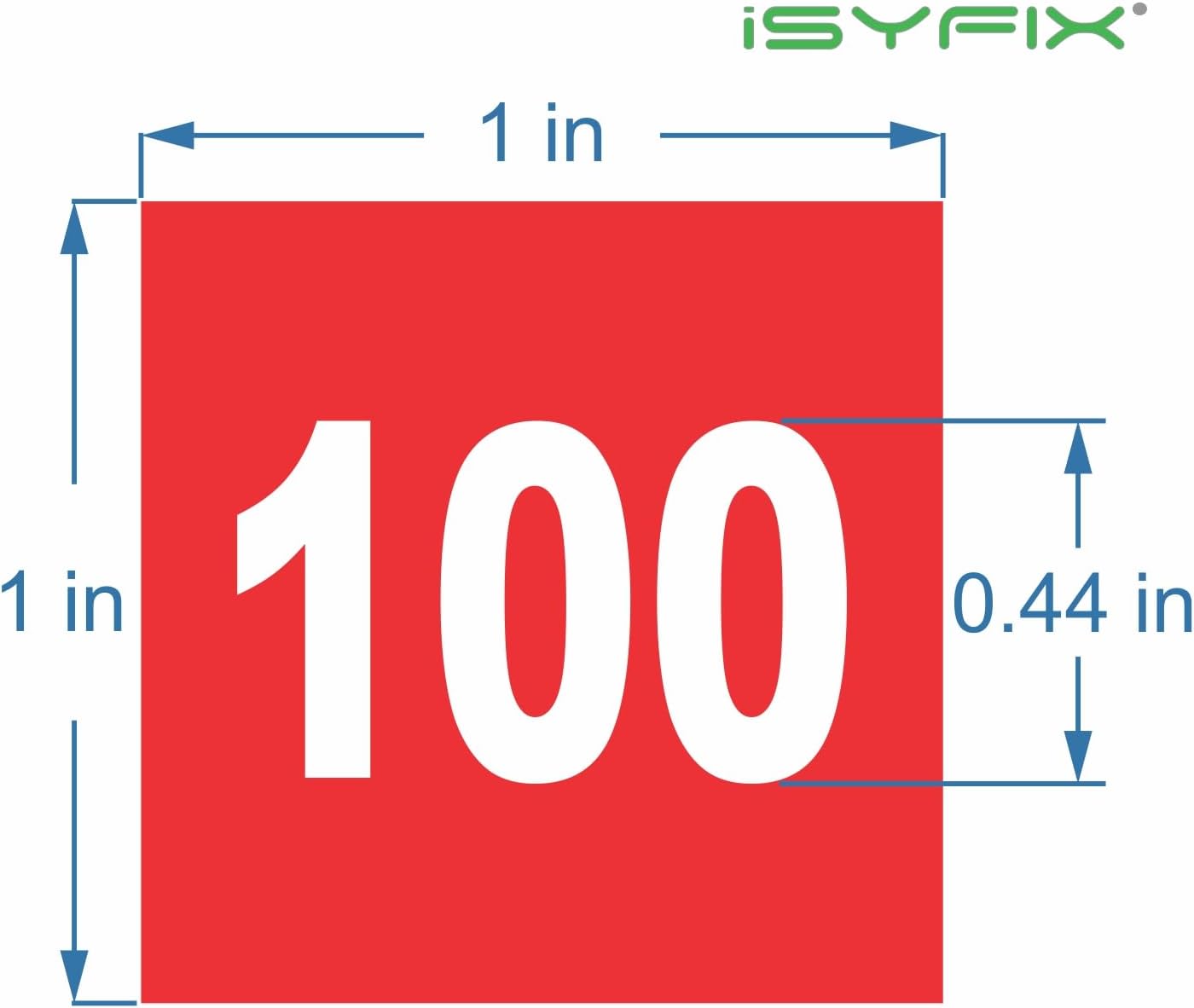 iSYFIX Red Consecutive Number Stickers – 1 to 100, 1-inch, 1 Set – Vinyl Self Adhesive Premium Decal, Ideal for Inventory, Storage, Organizing, Boxes, Bins, Toolbox, Lockers & More, Indoor/Outdoor