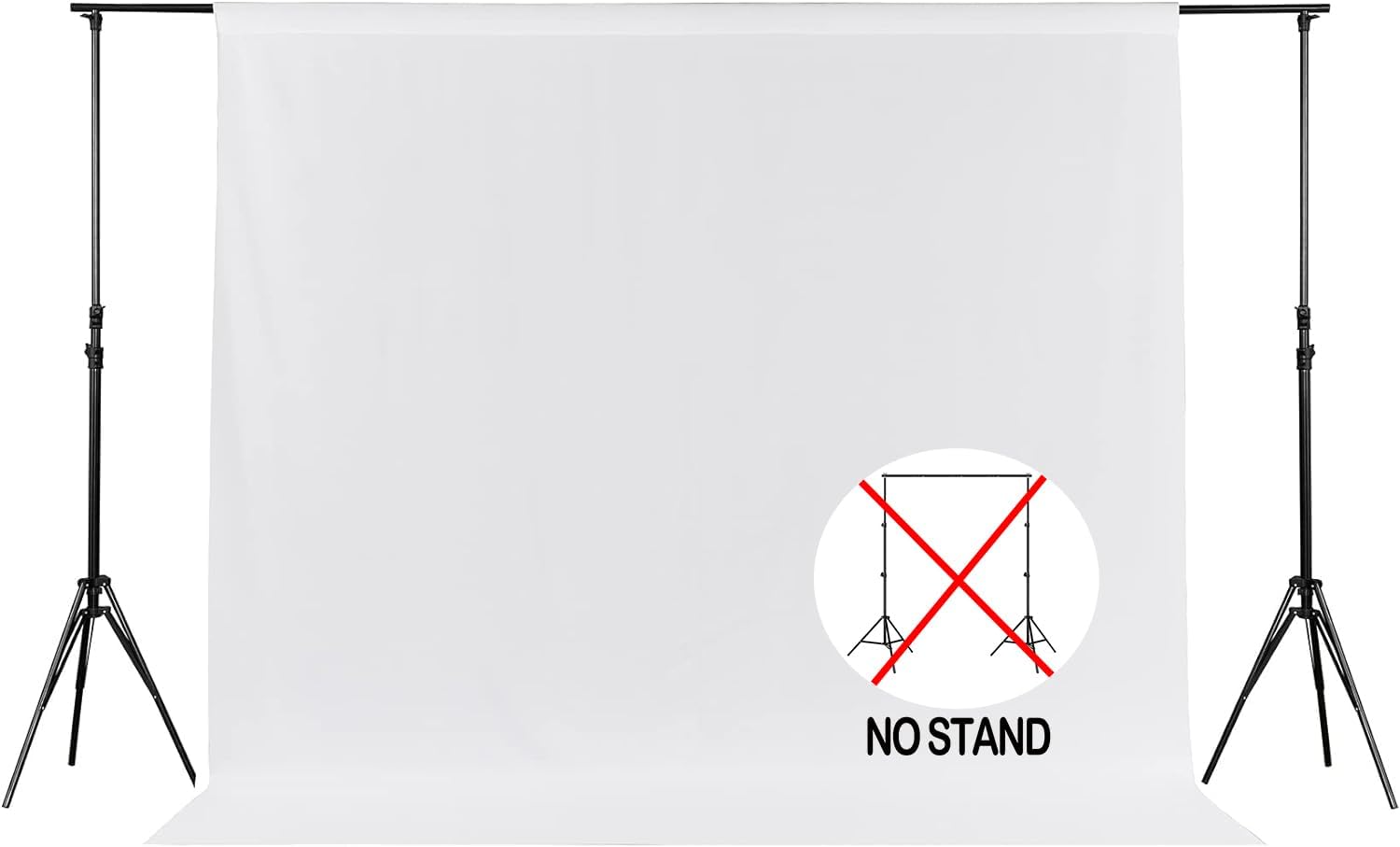 Joccun 6X9FT White Backdrop Background for Photography,Polyester Backdrop Curtain Background Screen for Photography,Photoshoot,Video Recording,Studio(6X9ft,White)