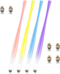 ELZO Capacitive Stylus Pens Premium Metal Slim Combo 4 Pack Tips for All Touch Screens iPad & Android Tablets DELL/Samsung/HP/Asus/Surface/Samsung/iPhone/LG (Blue/Purple/Yellow/Pink)