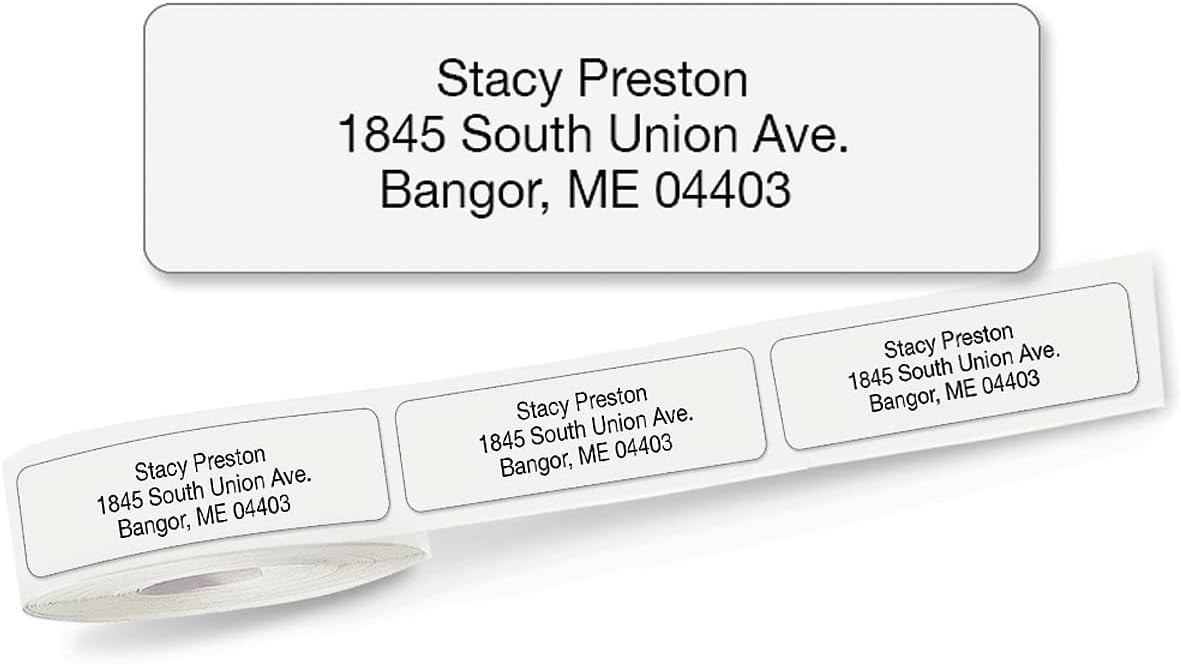 Colorful Images Transparent Clear Rolled Return Address Mailing Labels with Dispenser, Customize with Name & Shipping Address, 500 Self Adhesive, Easy Peel Sticker Label Roll, 3/4" x 2 1/2"