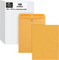 Quality Park, QUA37893, Gummed Kraft Clasp Envelopes, 100 / Box, Kraft, 9.5 x 12.5 Inches