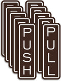 All Quality Classic Vertical Push Pull Door Signs - Great for Glass Doors | Professional Looking Signs | Easy Installation Includes Double-Sided Foam Adhesive Tape (Dark Brown) - Medium (5 Pack)