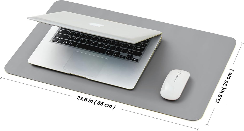 Leather Desk Mat - Small Non-Slip PU Desk Pad for Office and Home - Desk Organization and Accessories - Ideal for Large Mouse Pad and Small Desk Mats on Top of Desks (Dark Gray,23.6"x 13.8")