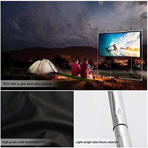Pyle 100" Outdoor Portable Matt White Theater TV Projector Screen w/Triangle Stand - 100 inch, 16:9, 1.15 Gain Full HD Projection for Movie/Cinema/Video/Film Showing outside Home
