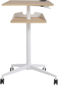 Safco 1944NA VUM Pneumatic Height-Adjustable Stand-Up Mobile Laptop Computer Workstation, Mobile Computer Cart, 22.875" D x 30.75" W x 48.25" H