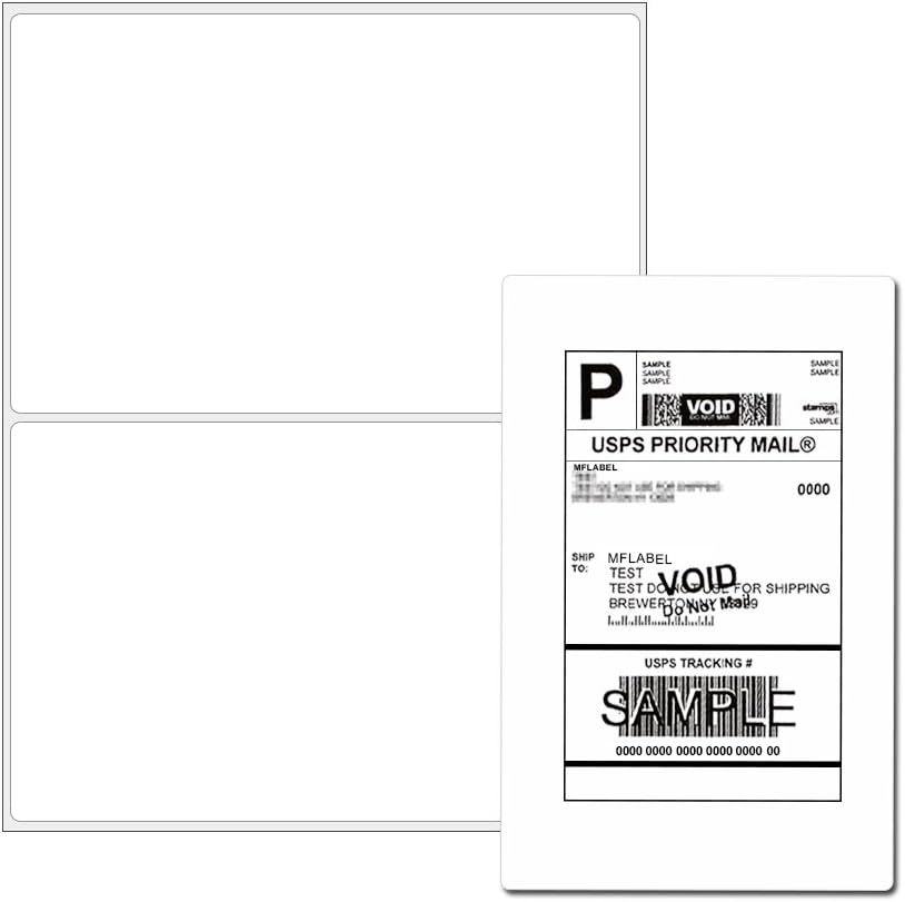 Coopaty Half Sheet Shipping Labels 8.5" x 5.5" Sticker Labels for Laser & Ink Jet Printers, 2 Per Page Self Adhesive Mailing Labels for Packages (10000 Labels)