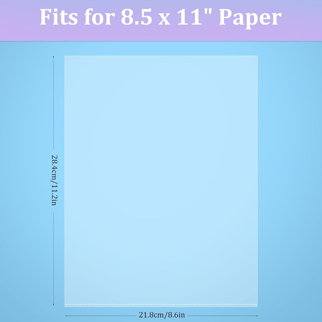 50 Pack No Holes Sheet Protectors 8.5 x 11 Inch Letter Size Page Protectors for Documents, Prints, Top Loading Heavyweight Clear View Plastic Sleeves for Papers, Artworks, Photos