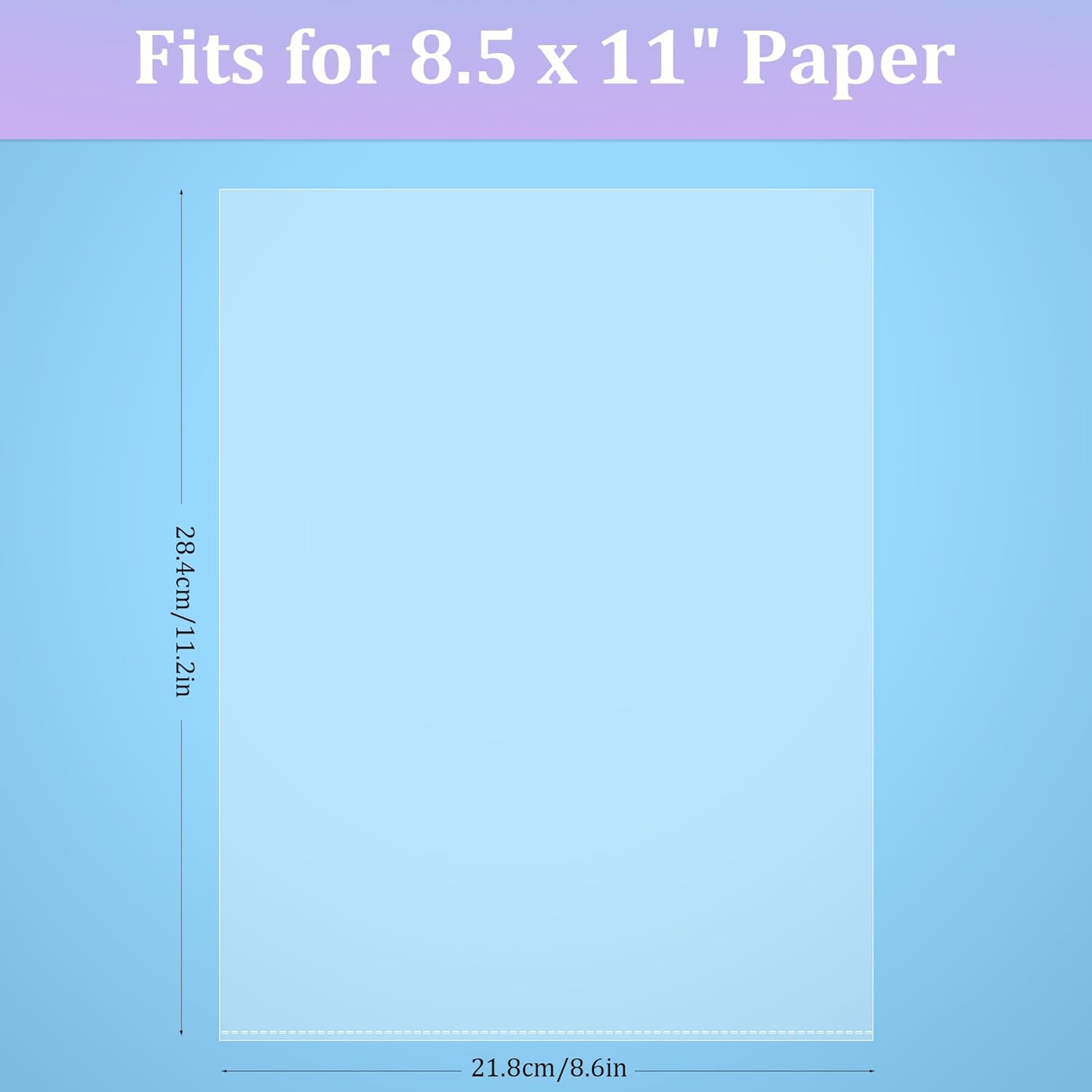 50 Pack No Holes Sheet Protectors 8.5 x 11 Inch Letter Size Page Protectors for Documents, Prints, Top Loading Heavyweight Clear View Plastic Sleeves for Papers, Artworks, Photos