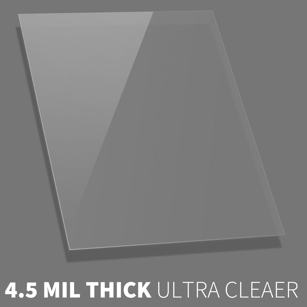Binditek 100 Pack 4.5 Mil Binding Presentation Covers, Ultra Clear, 8.5 x 11 Inches, Letter Size, Square Corners, Un-Punched