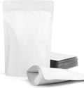 100 Pack Resealable Stand Up Bags,6.3" x 9.4" Smell Proof Pouch Sealable Foil Pouch Bags for Packaging (White)