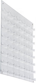 Displays2go 48 Pocket Wall Business Card Holder - Business Card Organizer and Holder with 0.75" Deep Pockets - Clear Acrylic (BCCLWM48)