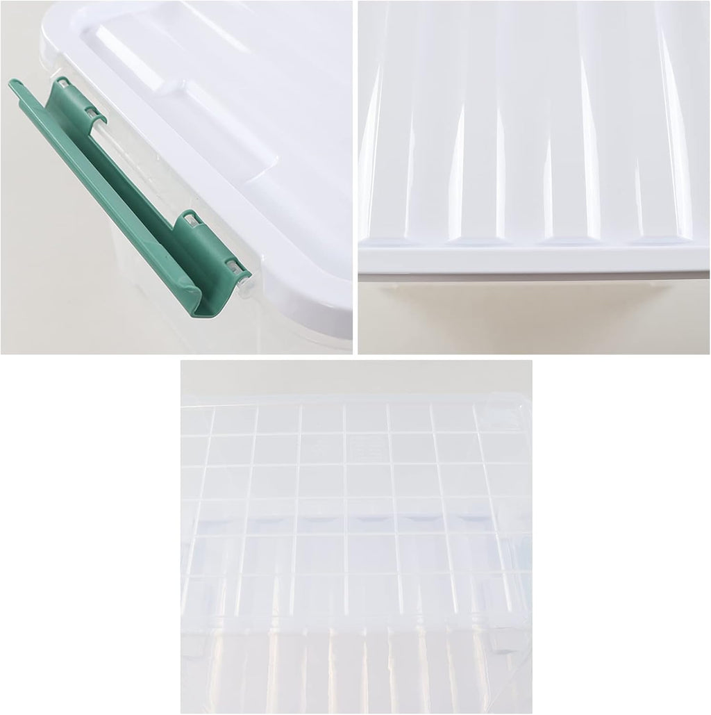 20 Quart Plastic Storage Bins with Lid, Clear Storage Plastic Box, 4 Packs