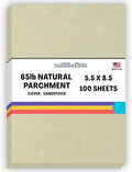 100 Natural Parchment 65lb Cover Paper Sheets 5.5" X 8.5" (5.5X8.5 Inches) Half Letter | Statement Size - Printable Old Parchment Semblance