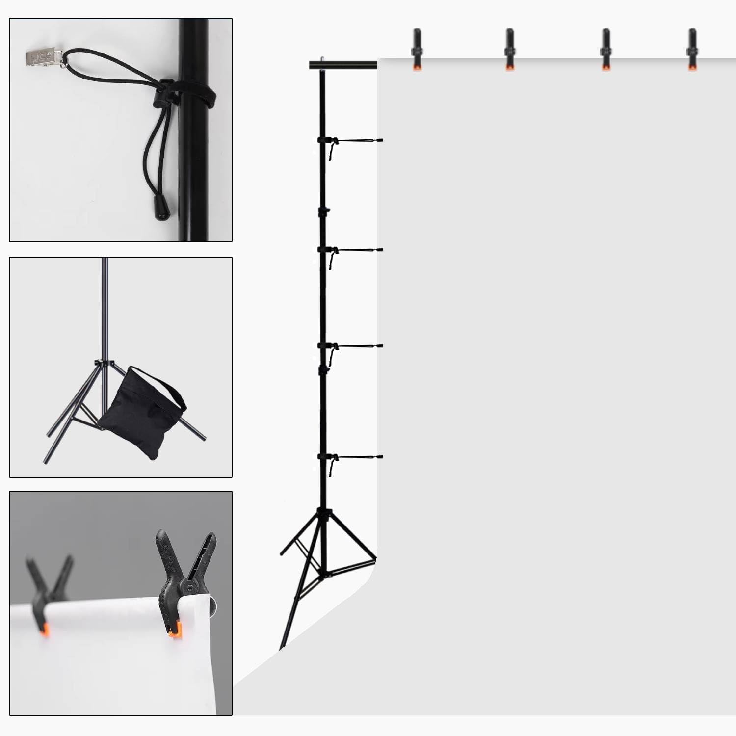 Backdrop Stand 10x7ft(WxH) Photo Studio Background Stand Support System Backdrop Support Kit, for Photography, Advertising Display, Parties Decoration