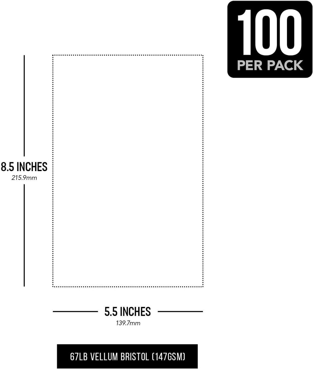 Half Letter Size, 8.5" x 5.5" Pastel Color Cardstock Paper for Arts and Crafts, Scrapbooking, Stationery Printing | Medium Weight 67lb Vellum Bristol (147gsm) Card Stock | 100 per Pack | Goldenrod